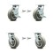 Service Caster 6 Inch Thermoplastic Rubber Caster Set with Roller Bearing 4 Swivel Lock 2 Brake SCC-30CS620-TPRRF-TLB-BSL-2-BSL-2 - alternate 1